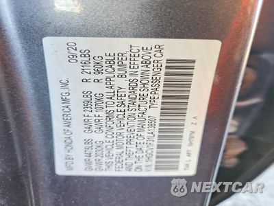 Zdjęcie 12 z 12 samochodu: 2020 HONDA ACCORD SPORT VIN:1HGCV1F31LA138507 - miniatura