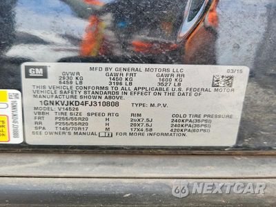 Zdjęcie 13 z 13 samochodu: 2015 CHEVROLET TRAVERSE LTZ VIN:1GNKVJKD4FJ310808 - miniatura