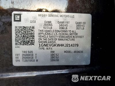 Zdjęcie 13 z 13 samochodu: 2019 CHEVROLET TRAVERSE LT VIN:1GNEVGKW4KJ214379 - miniatura