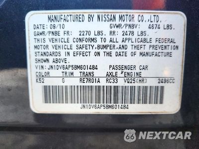Zdjęcie 13 z 13 samochodu: 2011 INFINITI G25 SEDAN BASE VIN:JN1DV6AP5BM601484 - miniatura