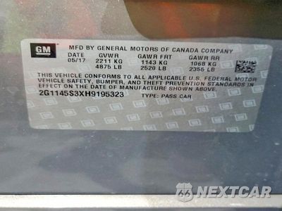 Zdjęcie 12 z 12 samochodu: 2017 CHEVROLET IMPALA PREMIER VIN:2G1145S3XH9195323 - miniatura