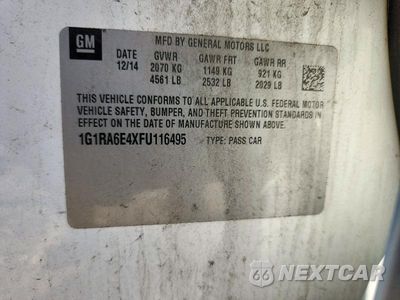 Zdjęcie 12 z 12 samochodu: 2015 CHEVROLET VOLT VIN:1G1RA6E4XFU116495 - miniatura
