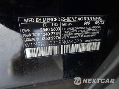 Zdjęcie 12 z 12 samochodu: 2023 MERCEDES-BENZ EQB 250+ VIN:W1N9M0CB0PN064375 - miniatura
