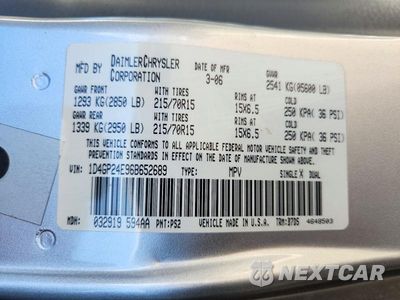 Zdjęcie 13 z 13 samochodu: 2006 DODGE GRAND CARAVAN SE VIN:1D4GP24E96B652689 - miniatura