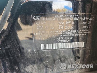 Zdjęcie 13 z 13 samochodu: 2019 HYUNDAI SONATA SE VIN:5NPE24AF7KH811388 - miniatura