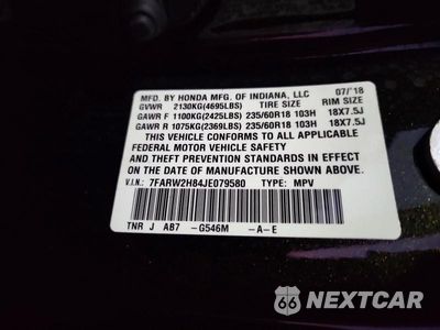 Zdjęcie 12 z 12 samochodu: 2018 HONDA CR-V EXL VIN:7FARW2H84JE079580 - miniatura