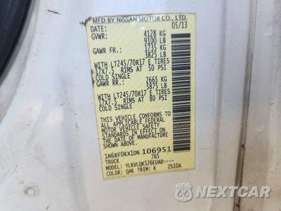 Zdjęcie 13 z 13 samochodu: 2013 NISSAN NV 2500 HD S VIN:1N6BF0KX1DN106951 - miniatura