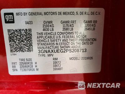 Zdjęcie 13 z 13 samochodu: 2023 CHEVROLET EQUINOX LT VIN:3GNAXUEG2PS208713 - miniatura