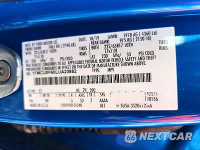 Zdjęcie 13 z 13 samochodu: 2020 FORD ESCAPE S VIN:1FMCU0F60LUA23882 - miniatura