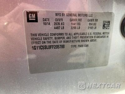 Zdjęcie 12 z 12 samochodu: 2015 CHEVROLET MALIBU 1LT VIN:1G11C5SL8FF205788 - miniatura