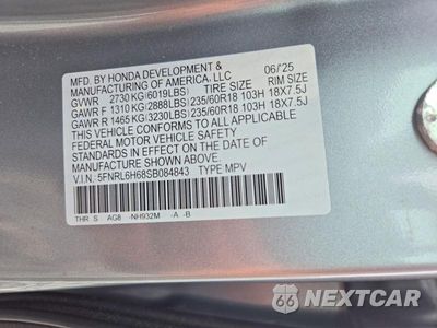 Zdjęcie 13 z 13 samochodu: 2025 HONDA ODYSSEY EXL VIN:5FNRL6H68SB084843 - miniatura