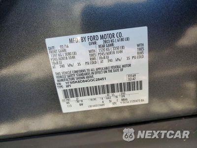Zdjęcie 13 z 13 samochodu: 2016 FORD EXPLORER XLT VIN:1FM5K8D84GGC28451 - miniatura
