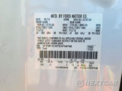 Zdjęcie 12 z 12 samochodu: 2014 FORD F150 VIN:1FTMF1CM7EKF54748 - miniatura