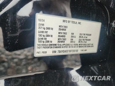 Zdjęcie 14 z 14 samochodu: 2025 TESLA MODEL Y VIN:7SAYGAEE1SF236169 - miniatura