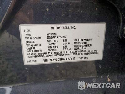 Zdjęcie 12 z 12 samochodu: 2025 TESLA MODEL Y VIN:7SAYGDEF6SA350613 - miniatura
