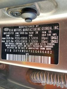 Zdjęcie 12 z 12 samochodu: 2014 KIA SORENTO SX VIN:5XYKWDA7XEG466482 - miniatura