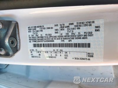 Zdjęcie 13 z 13 samochodu: 2018 FORD ESCAPE SE VIN:1FMCU9GD7JUD60886 - miniatura