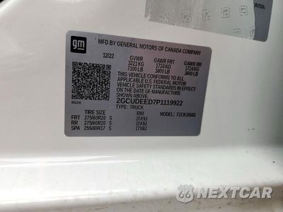 Zdjęcie 12 z 12 samochodu: 2023 CHEVROLET SILVERADO K1500 RST VIN:2GCUDEED7P1119922 - miniatura