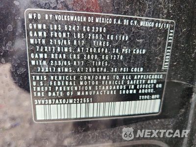 Zdjęcie 13 z 13 samochodu: 2018 VOLKSWAGEN TIGUAN SE VIN:3VV3B7AX0JM222551 - miniatura