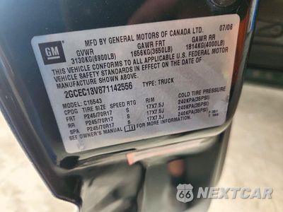 Zdjęcie 12 z 12 samochodu: 2007 CHEVROLET SILVERADO C1500 CLASSIC CREW CAB VIN:2GCEC13V871142556 - miniatura