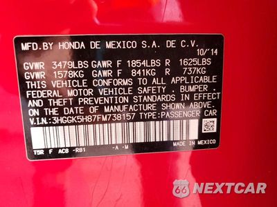 Zdjęcie 12 z 12 samochodu: 2015 HONDA FIT EX VIN:3HGGK5H87FM738157 - miniatura