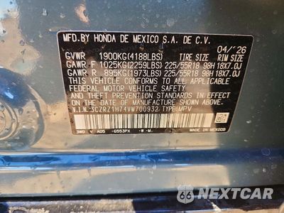 Zdjęcie 13 z 13 samochodu: 2027 HONDA HR-V EXL VIN:3CZRZ1H74VM700932 - miniatura