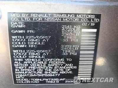 Zdjęcie 13 z 13 samochodu: 2019 NISSAN ROGUE S VIN:KNMAT2MV5KP539477 - miniatura