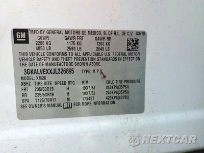 Zdjęcie 13 z 13 samochodu: 2018 GMC TERRAIN SLT VIN:3GKALVEXXJL326895 - miniatura