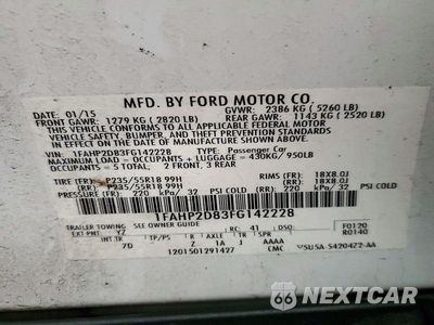Zdjęcie 12 z 12 samochodu: 2015 FORD TAURUS SE VIN:1FAHP2D83FG142228 - miniatura