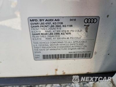 Zdjęcie 13 z 13 samochodu: 2018 AUDI Q3 PREMIUM VIN:WA1BCCFSXJR033413 - miniatura