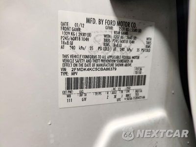 Zdjęcie 13 z 13 samochodu: 2012 FORD EDGE LIMITED VIN:2FMDK4KC5CBA86379 - miniatura