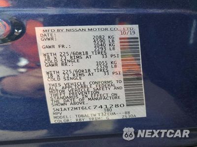 Zdjęcie 12 z 12 samochodu: 2020 NISSAN ROGUE SV VIN:5N1AT2MT6LC741280 - miniatura