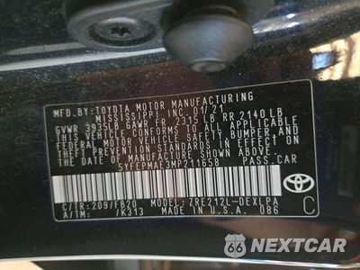 Zdjęcie 12 z 12 samochodu: 2021 TOYOTA COROLLA LE VIN:5YFEPMAE3MP211658 - miniatura