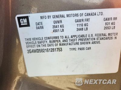 Zdjęcie 12 z 12 samochodu: 2006 BUICK LACROSSE CXL VIN:2G4WD582161281753 - miniatura