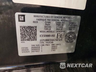 Zdjęcie 12 z 12 samochodu: 2019 GMC SIERRA K1500 SLE VIN:1GTU9BED1KZ347429 - miniatura
