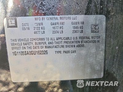 Zdjęcie 12 z 12 samochodu: 2016 CHEVROLET IMPALA LT VIN:1G1105SA0GU162326 - miniatura