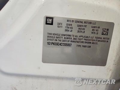 Zdjęcie 12 z 12 samochodu: 2012 CHEVROLET CRUZE ECO VIN:1G1PK5SC4C7205807 - miniatura