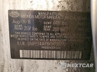 Zdjęcie 13 z 13 samochodu: 2019 HYUNDAI SONATA SE VIN:5NPE24AF8KH730772 - miniatura