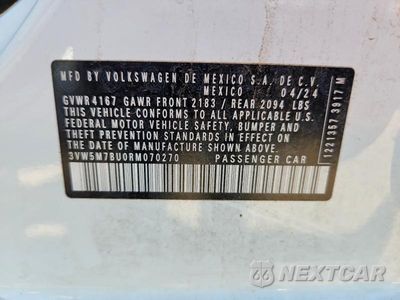 Zdjęcie 12 z 12 samochodu: 2024 VOLKSWAGEN JETTA S VIN:3VW5M7BU0RM070270 - miniatura