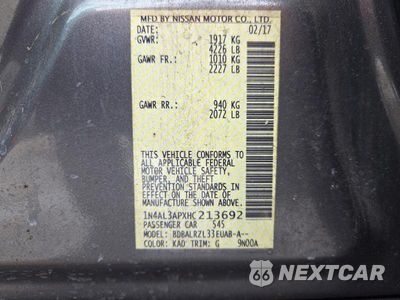 Zdjęcie 12 z 12 samochodu: 2017 NISSAN ALTIMA 2.5 SL VIN:1N4AL3APXHC213692 - miniatura