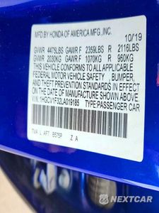 Zdjęcie 12 z 12 samochodu: 2020 HONDA ACCORD SPORT VIN:1HGCV1F32LA019185 - miniatura
