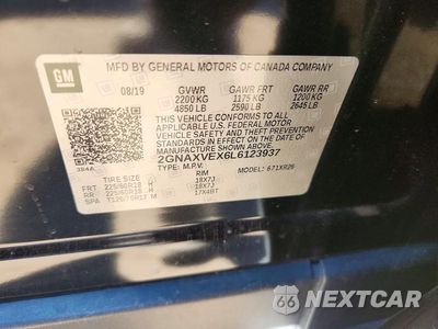 Zdjęcie 12 z 12 samochodu: 2020 CHEVROLET EQUINOX LT VIN:2GNAXVEX6L6123937 - miniatura