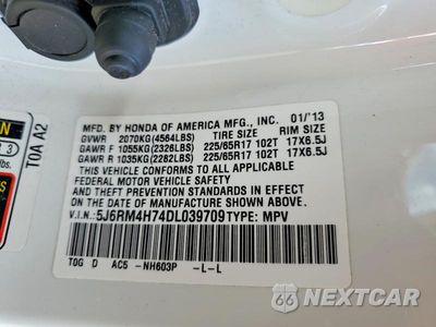 Zdjęcie 12 z 12 samochodu: 2013 HONDA CR-V EXL VIN:5J6RM4H74DL039709 - miniatura