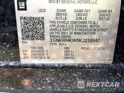 Zdjęcie 13 z 13 samochodu: 2019 CHEVROLET TRAVERSE LT VIN:1GNERHKW0KJ216947 - miniatura
