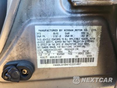 Zdjęcie 12 z 12 samochodu: 2001 NISSAN ALTIMA XE VIN:1N4DL01D41C231497 - miniatura