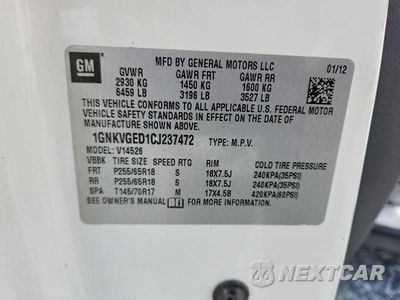 Zdjęcie 13 z 13 samochodu: 2012 CHEVROLET TRAVERSE LT VIN:1GNKVGED1CJ237472 - miniatura