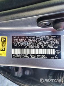 Zdjęcie 12 z 12 samochodu: 2012 LEXUS CT 200 VIN:JTHKD5BH9C2121100 - miniatura