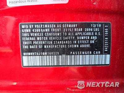 Zdjęcie 12 z 12 samochodu: 2011 VOLKSWAGEN GTI VIN:WVWHV7AJ1BW160229 - miniatura