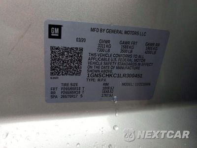 Zdjęcie 13 z 13 samochodu: 2020 CHEVROLET SUBURBAN C1500 LT VIN:1GNSCHKC1LR300451 - miniatura