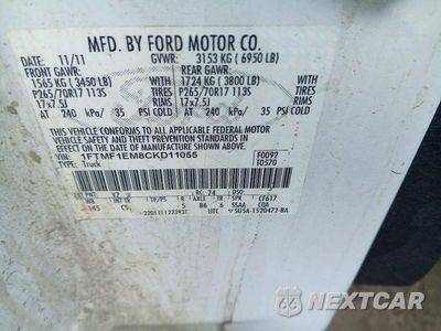 Zdjęcie 12 z 12 samochodu: 2012 FORD F150 VIN:1FTMF1EM8CKD11055 - miniatura